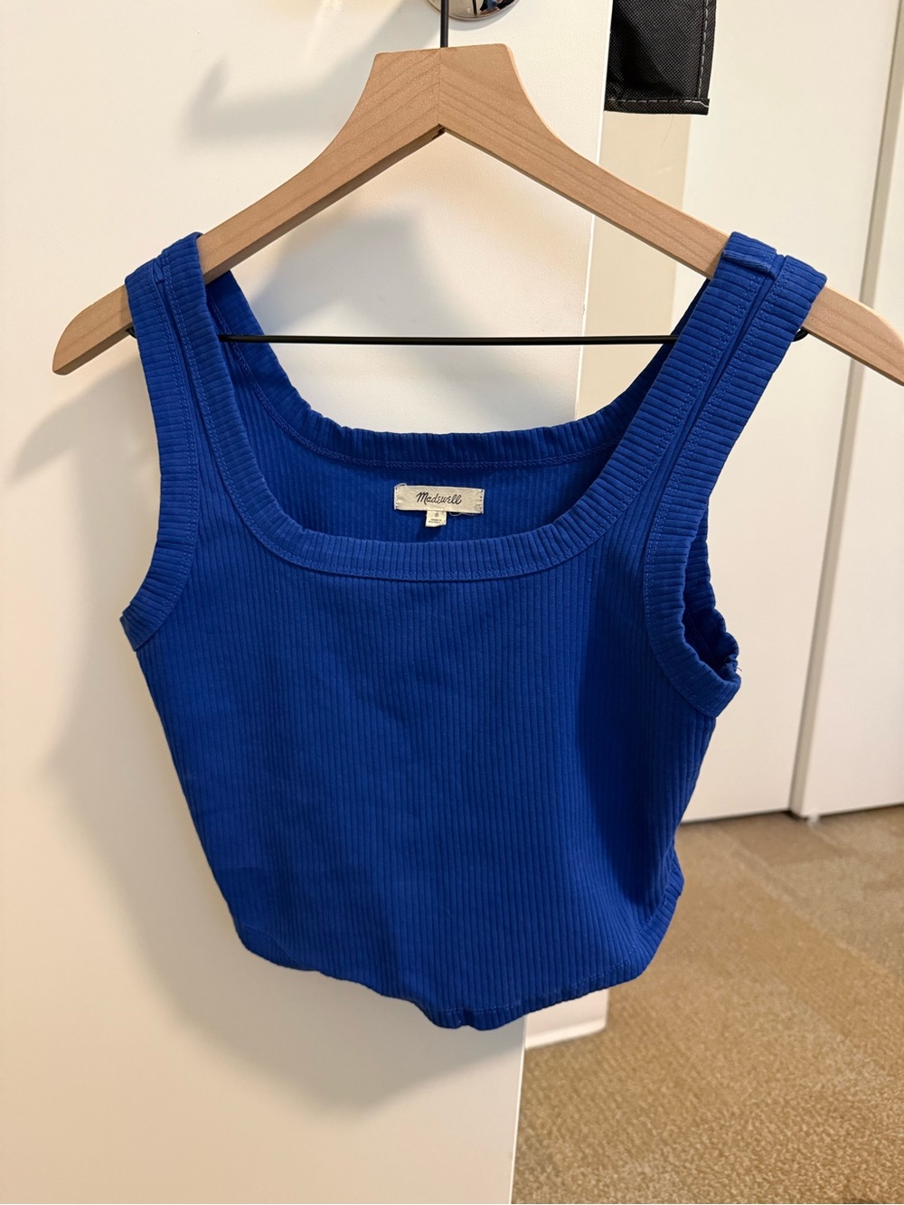 Madewell Cobalt Ribbed Square Tank